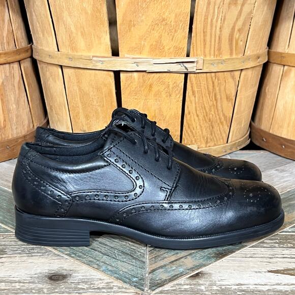 Thom Mcan Bismark Wingtip Brogue Black Leather Lace-Up Oxfords Mens Size 7